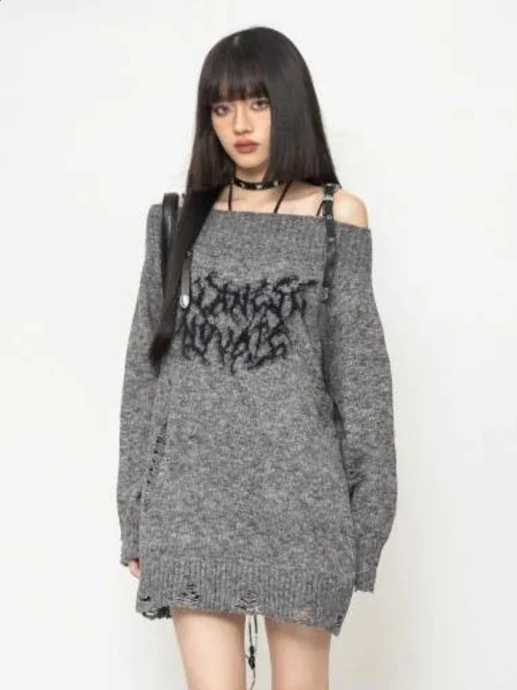 Grunge Y2K Off Shoulder Batwing Sweater With Ripped... From Charm_clothes,  $33.02 | DHgate.Com