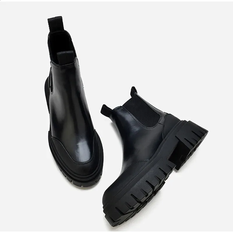 Women's Knitted Ankle Boots Platform Winter Shoes For Autumn_voghion.com