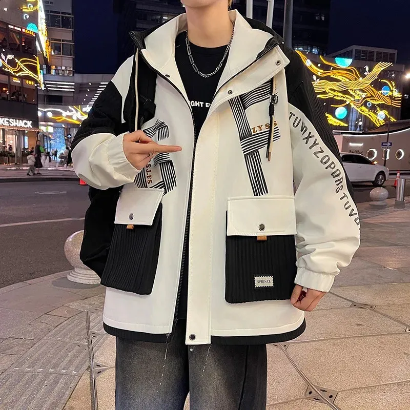 Leisure Mens Windproof Hoodie Jacket Loose Fit Outdoor Sports