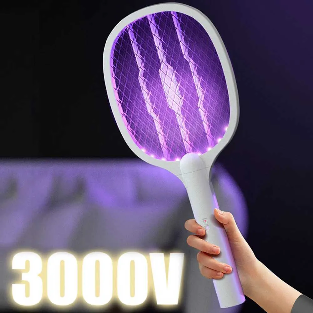 Hand Insect Zapper Y240809 2 In 1 Bug Zapper Rackets Handheld Electric Fly Swatters With ...