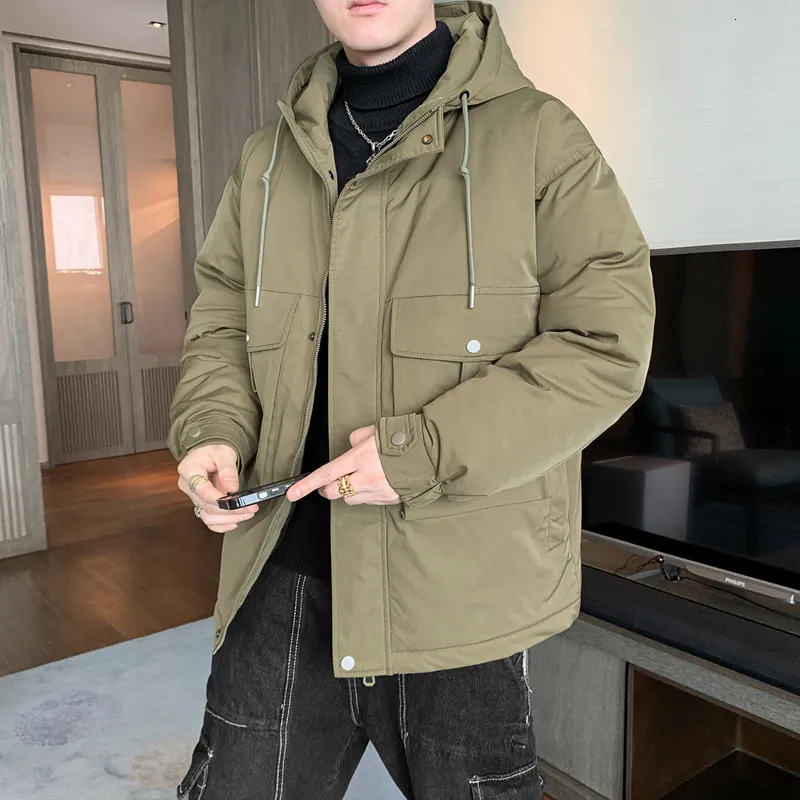 Men's Spring Military Cargo Hooded Jacket - Korean Style Slim Fit Overcoat (M-5XL)