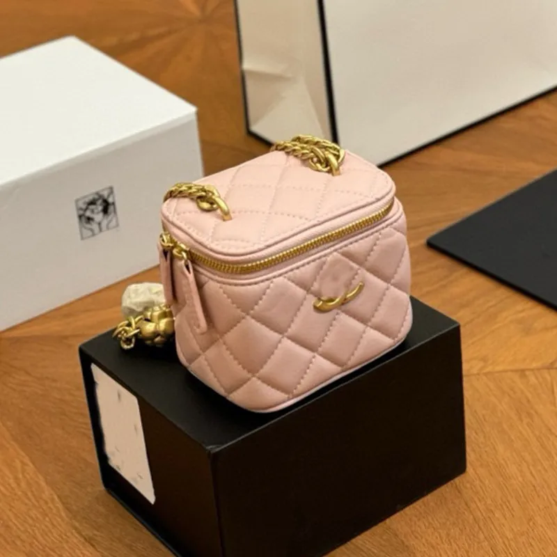 Chic Mini Box Bag Elegant Faux Leather Diamond Lattice Handbag With ...