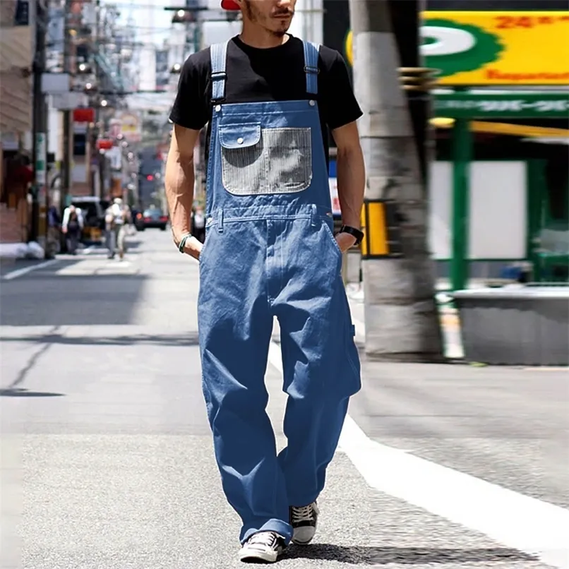 Save Big on Bulk Mens Denim Jumpsuit Men's Denim Jumpsuit: Retro Pocket Bib  Coverall, Adjustable Shoulder Strap, Large Size Streetwear Jeans Work