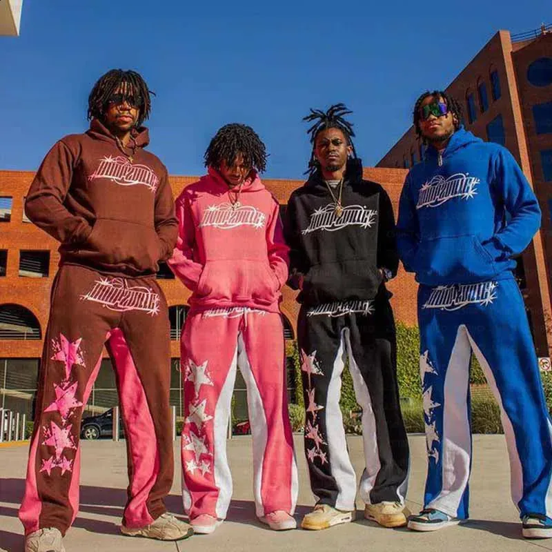 Gothic Mens Winter Tracksuit Set - Hooded Sweatshirt & Sweatpants