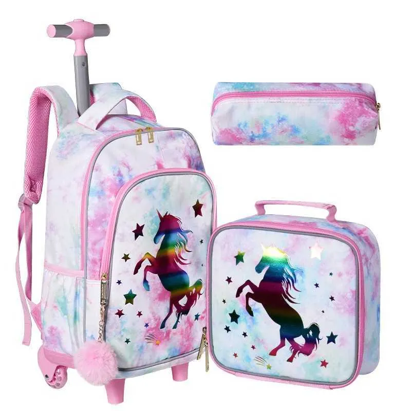 Childrens Rolling Backpack With Wheels, Lightweight Wheeled School