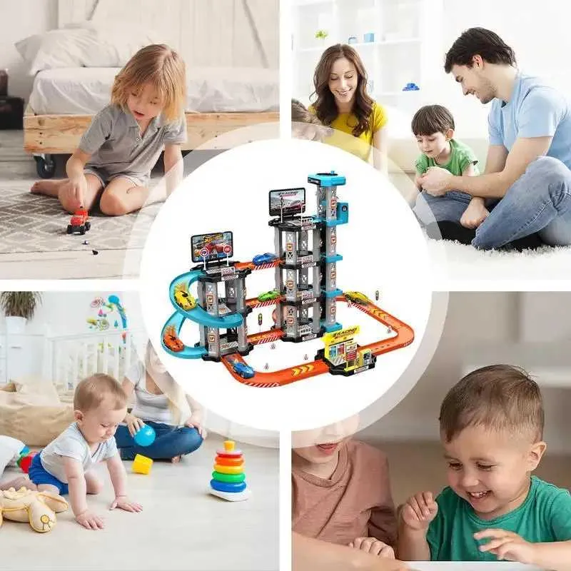 Set Garage Parcheggio Giocattolo Con Rampa - Pista Per Macchinine, Educativo E Interattivo Per Bambini
