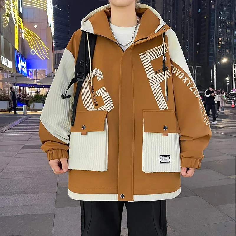 Leisure Mens Windproof Hoodie Jacket Loose Fit Outdoor Sports