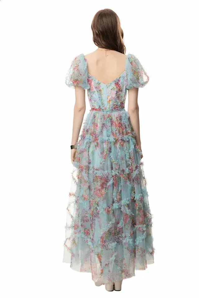 Chiffon Ankle Length Dress Women Small Floral Print Net Yarn Lace Puff Sleeve Floor-Length Dress with Zipper Closure from Dhgate Basic & Casual Dresses - price 383.32 Chiffon Ankle Length Dress Women Small Floral Print Net Yarn Lace Puff Sleeve Floor-Length Dress with Zipper Closure from Dhgate Basic & Casual Dresses - price 383.32