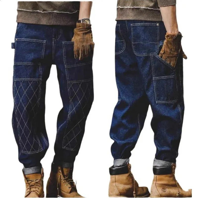 Woodcut Retro Work cargo pants for Men with Loose Knee and Woodcut Retro Work cargo pants for Men with Loose Knee and