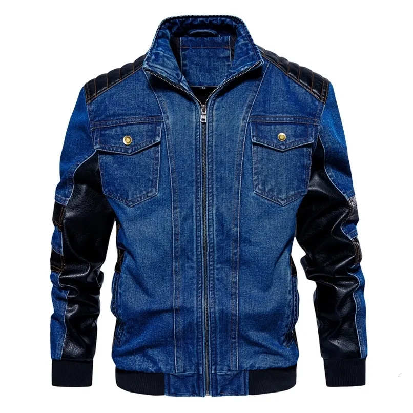 Mens Denim Jacket With Patches: Spring/Autumn Casual Workwear Top