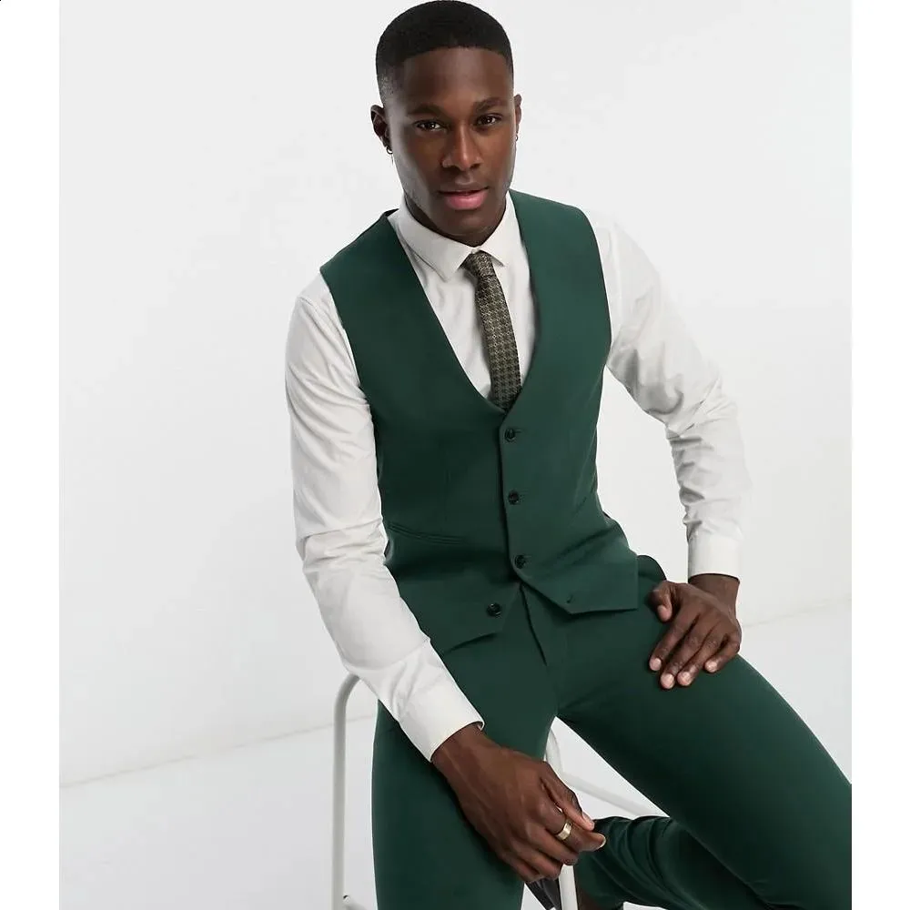 Classic Dark Business Suit Vest for Men - Perfect for Weddings and Tailcoats