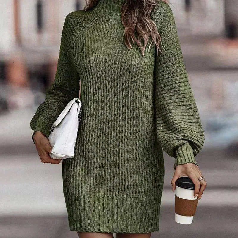 navy blue dress for baby girl Autumn And Winter New Woolen Dress High Neck Sweater... From Girl_legend,  $32.57