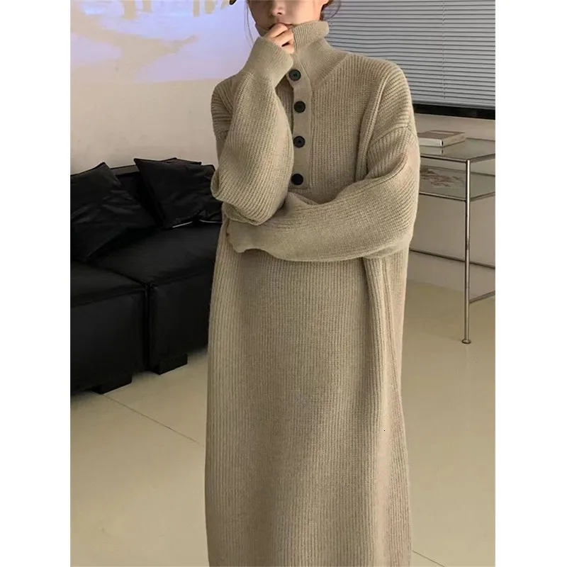 Womens Thick Knit Sweater Dress with Polo Collar, Loose Fit, Polyester and  Cotton Blend for Autumn Business/Formal from Dhgate Womens Knits & Tees -  price 36.39