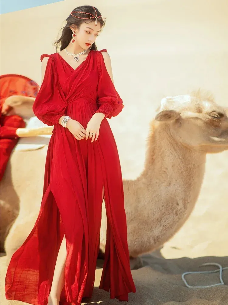 red maxi dress holiday Illianna Open Back Satin Maxi Dress • Shop American Threads Online Red / M