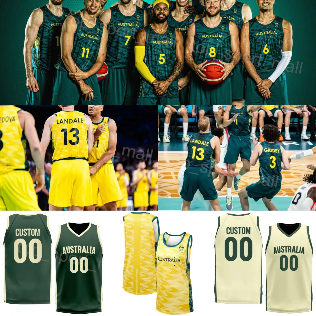 DHgate.com:2023 World Cup Basketball Australia Jersey Green DHgate.com:2023 World Cup Basketball Australia Jersey Green