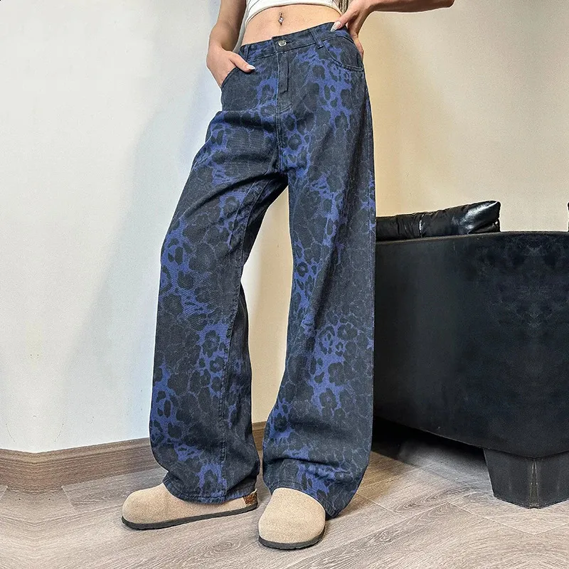 Y2K leopard flare corduroy denim pants Blue Leopard Jeans: A Guide 