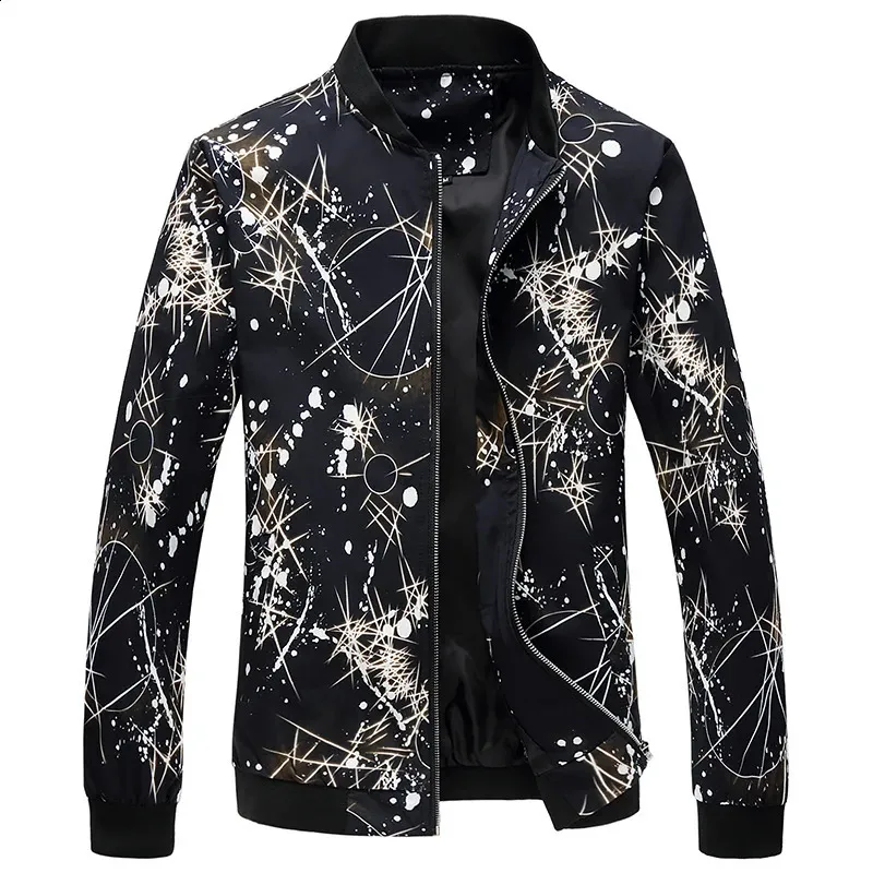 Floral Bomber Jacket Mens - Slim Fit Windproof, Plus Size