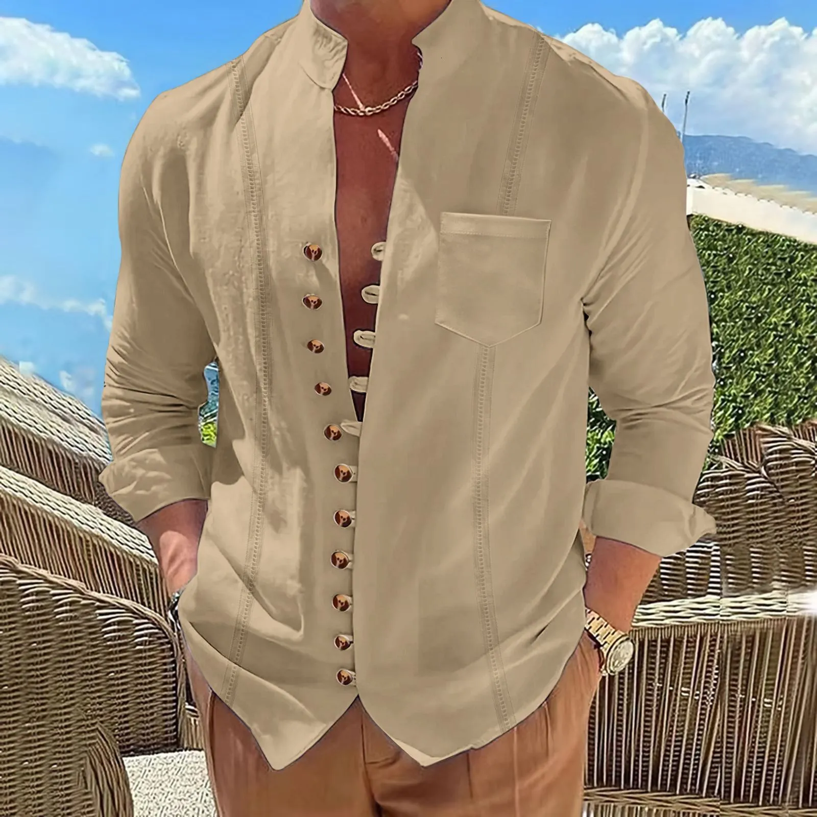 Cuban Clothing For Men: Lightweight Cotton Linen Long From