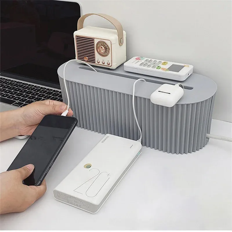 Nordic Plug Board Storage Box Cable And Wire Manager Shell Socket Wireless WiFi Router Bracelet Desktop Data Bracket_voghion.com