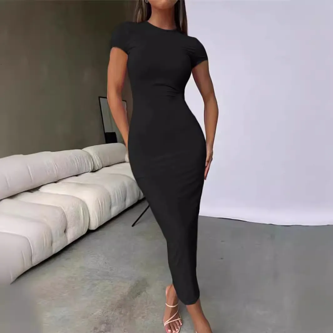 Elegant Slim Fit Short Sleeve Long Dress - Summer Style! Shop Womens Dresses  Now from Dhgate Basic & Casual Dresses - price 33.17
