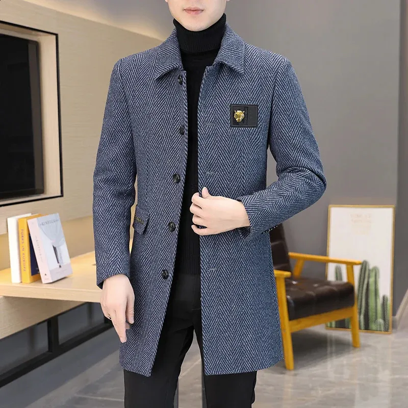 Premium Wool Blend Trench Coat: Mens Long Winter Overcoat Business,  Casual, Streetwear Styles Shop Now!
