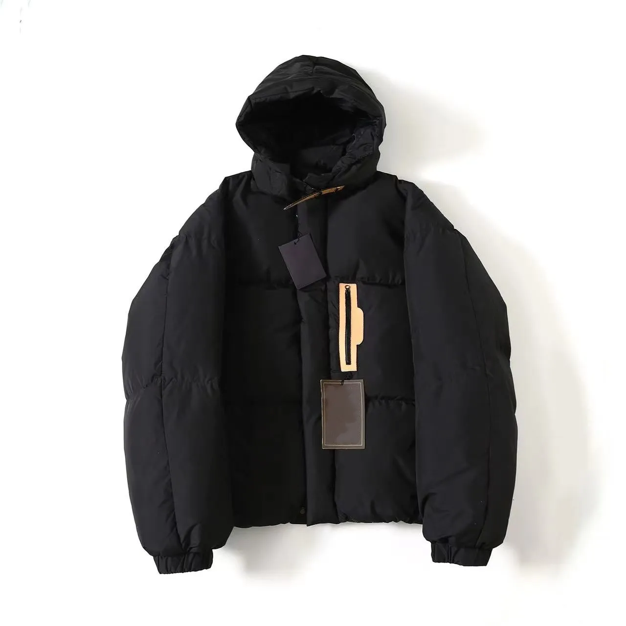 fashion coat Short hooded jacket loose version type simple men and women with the same mens down_voghion.com