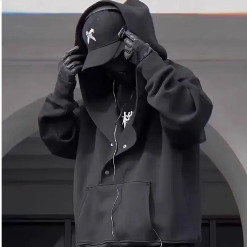 Men's Y2K Turtleneck hoodie essential - Oversized High Men's Y2K Turtleneck hoodie essential - Oversized High