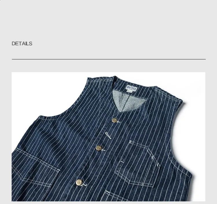 Mens Vintage 1930s Wabash Work Vest Striped Sleeveless Jacket Mens Vintage 1930s Wabash Work Vest Striped Sleeveless Jacket