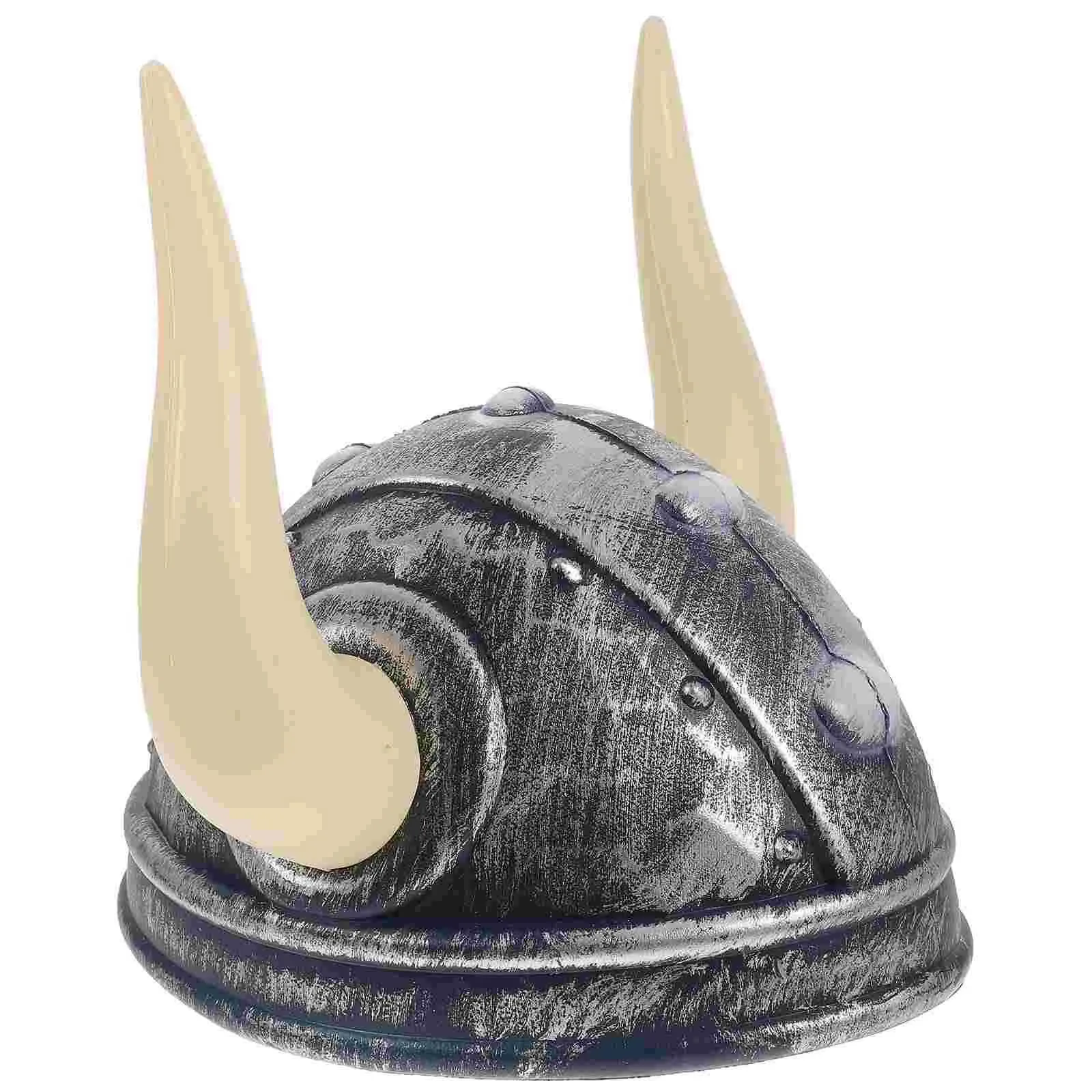 Viking Horned Hat Headwear Medieval Buffalo Ox Horns Costume Cap