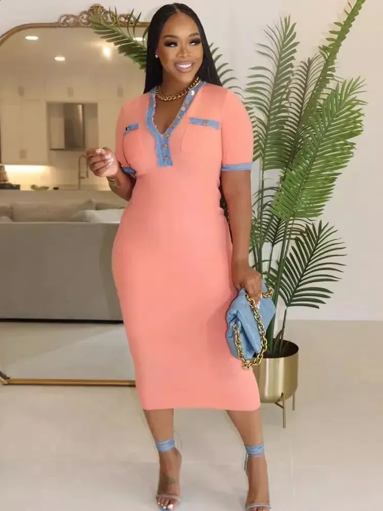 Elegant Midi Dress with Blue Accents and Short Sleeves. Elegant Pencil Dresses For Work: Summer Autumn Midi Dress, Short Sleeve,  Office Lady Style Perfect Casual Petite Midi Dress From Eshinestore, $32.43  In Bulk | DHgate.Com