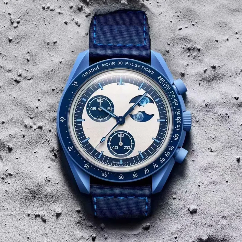 Luxury Limited Edition Moon Phase Watch Mens With Blue Moon