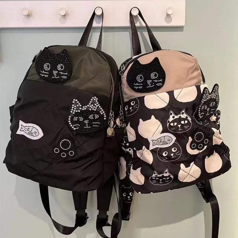 Kawaii Cat School Backpack - Y2k Aesthetic, Cute Contrast  display picture 1