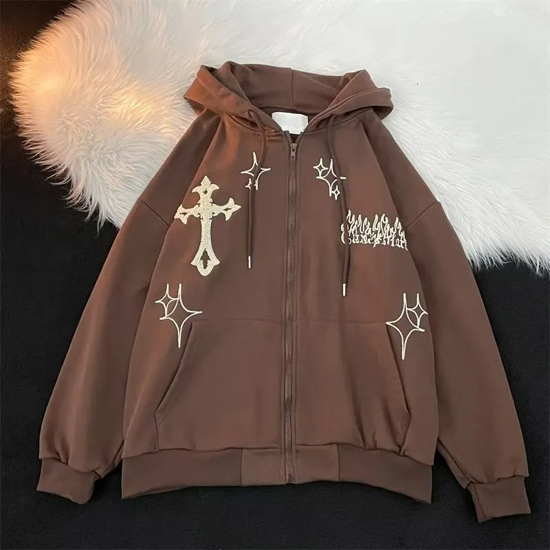 【セール】福袋/福箱ファッション通販 Versatile Embroidered Men for hoodie up zip Flame Cross Clothing