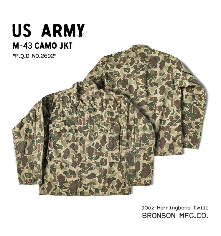 Rugged Bronson Army Armor M43 Camo Jacket Durable From