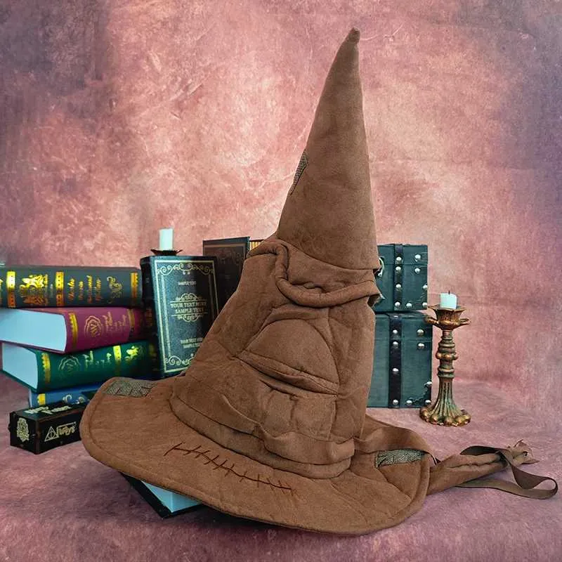 Witch Wizard Hat Faux Leather One-Size Cosplay Halloween Accessory s-l400.jpg main image 4