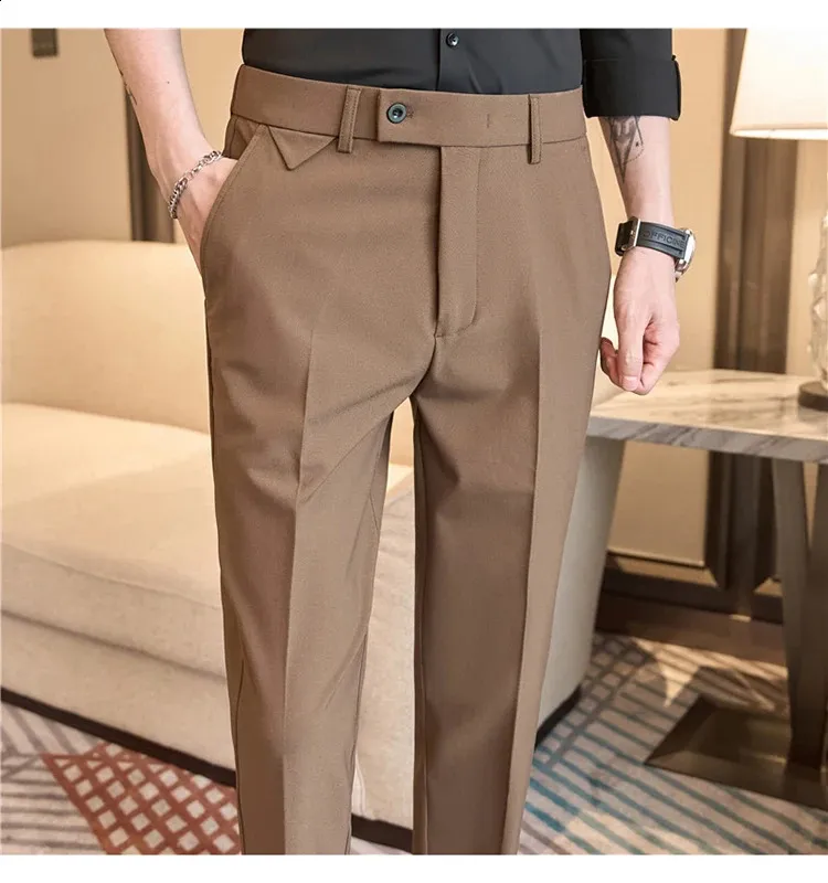 zara printed and embroidered dress Men's Gray (Grey) Slim Fit Dress Pants – New Era Factory Outlet main image 1