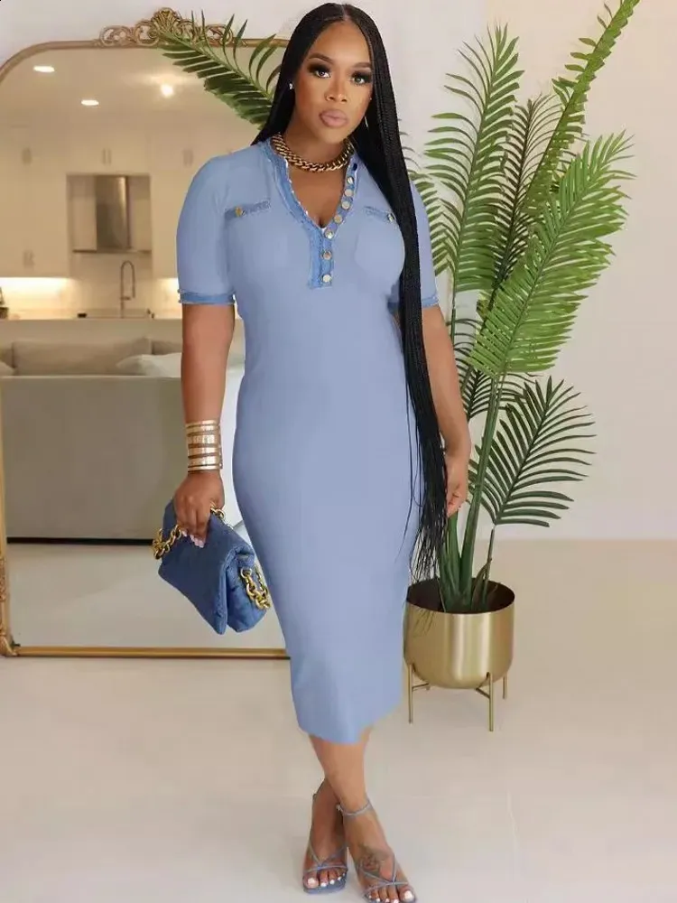 Elegant Midi Dress with Blue Accents and Short Sleeves. Elegant Pencil Dresses For Work: Summer Autumn Midi Dress, Short Sleeve,  Office Lady Style Perfect Casual Petite Midi Dress From Eshinestore, $32.43  In Bulk | DHgate.Com