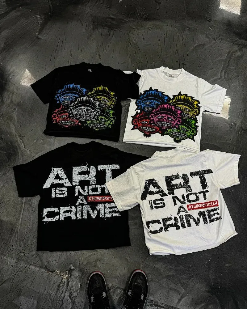 Camiseta Oversize Retro Y2K De Algodón Cómoda Tilo Harajuku Hip