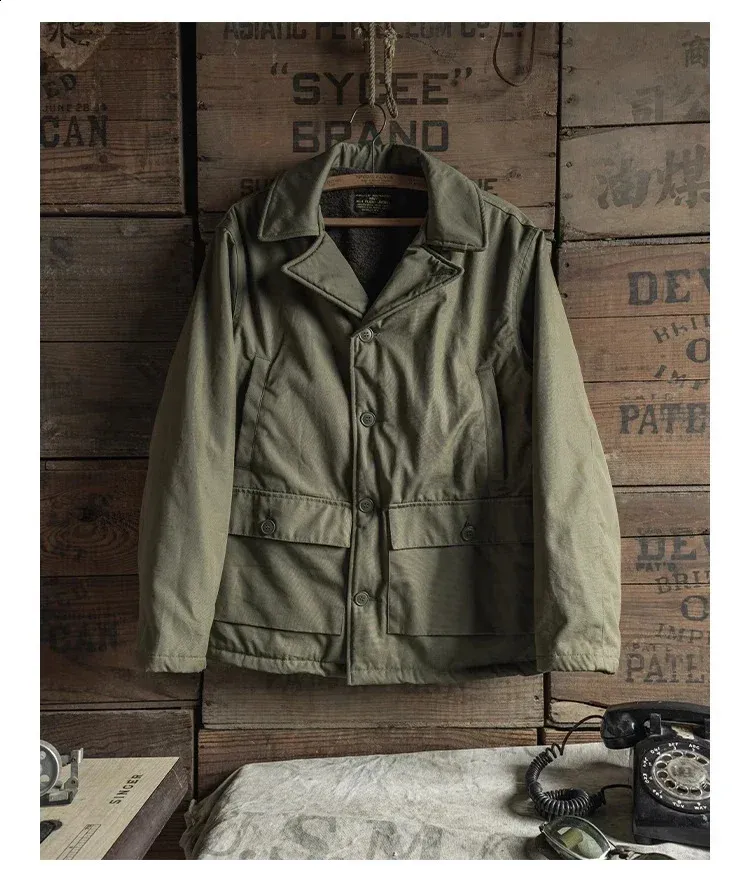 Mens Military Flight Jacket Rugged Wool Lined USN AL1, Naval