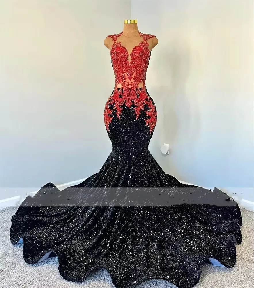 red and black sequin dress Buy Women's Red Sequin Long Gown With Slit - Label Shaurya Sanadhya | Trendia L / Red main image 1