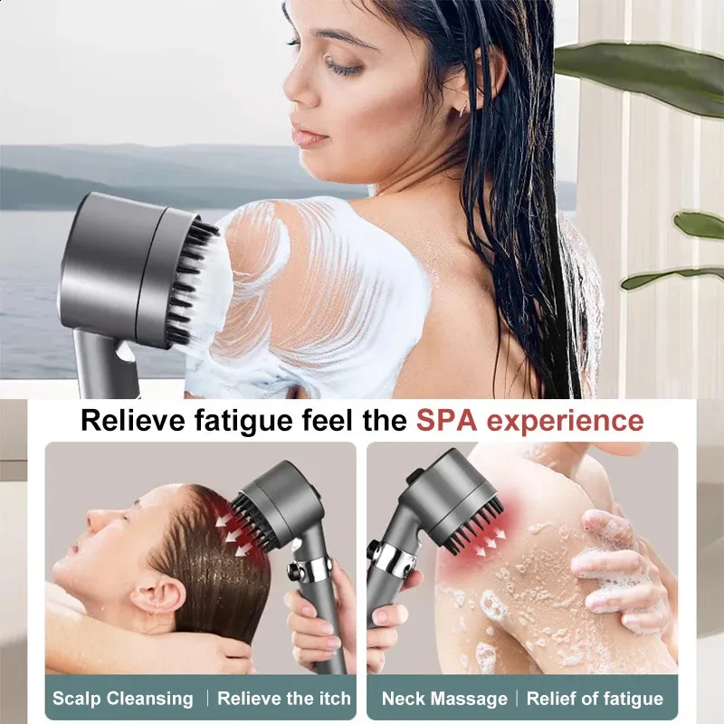 4 Modes High Pressure Showerhead One-Key Stop Water Massage Shower Head With Filter Element Bathroom Accessories 240810_voghion.com