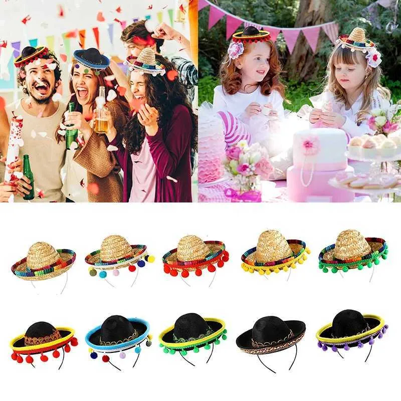 BSTCAR Lot de 3 chapeaux de fête mexicains - Mini chapeaux de sombrero mexicain - Décoration de fête à thème mexicain BSTCAR Lot de 3 chapeaux de fête mexicains - Mini chapeaux de sombrero mexicain - Décoration de fête à thème mexicain