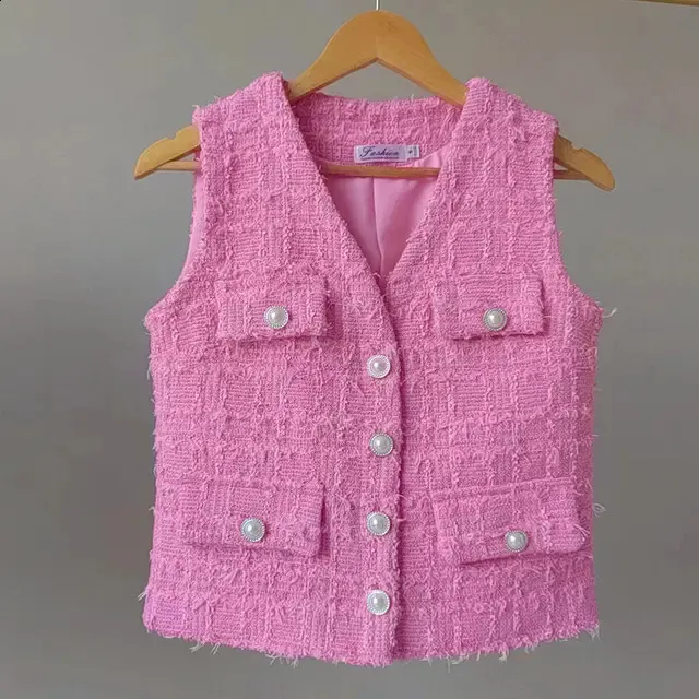 トップス candy tweed vest/white 新品】dolce. candy tweed vest ドルチェツイード