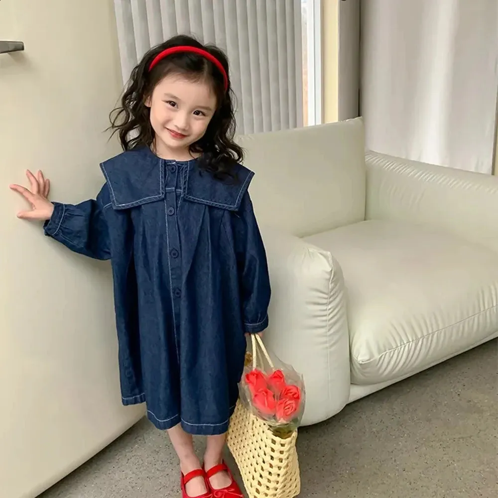 Girls Denim Shirt Dress Sizes 10 Years Long Sleeve Kids Jean