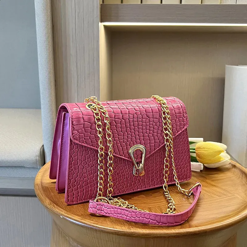 Chic Pattern Shoulder Bag Fashionable Chain Crossbody Purse, Women's PU  Leather Square Handbag, Daily Phone Clutch Hot Sale!