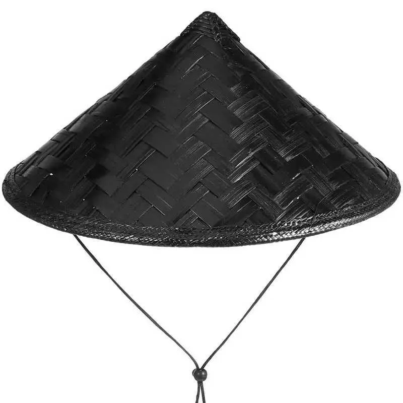 Japanese Cosplay Samurai Hat Bamboo Conical Farmer Hat For  display picture 3