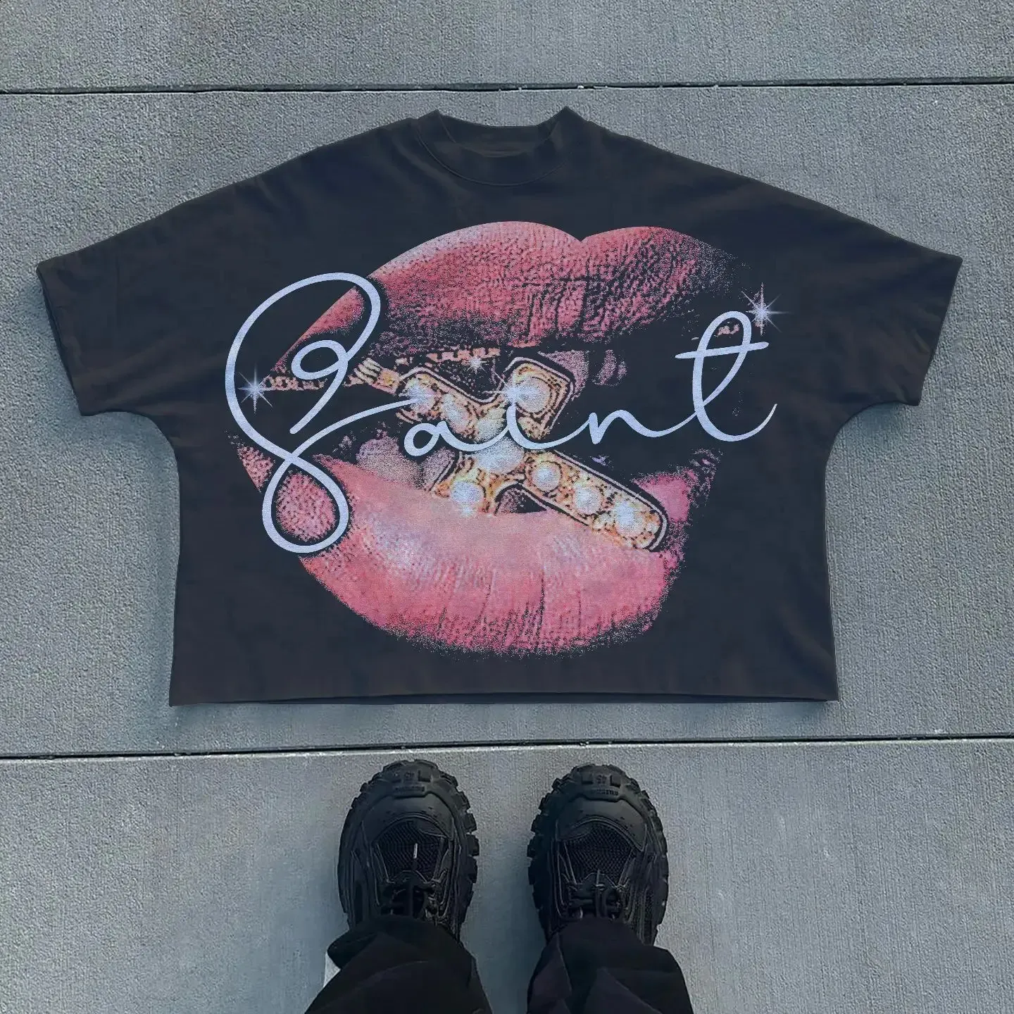 Wholesale Oversized Harajuku Streetwear T Shirt Y2K Gothic... From 