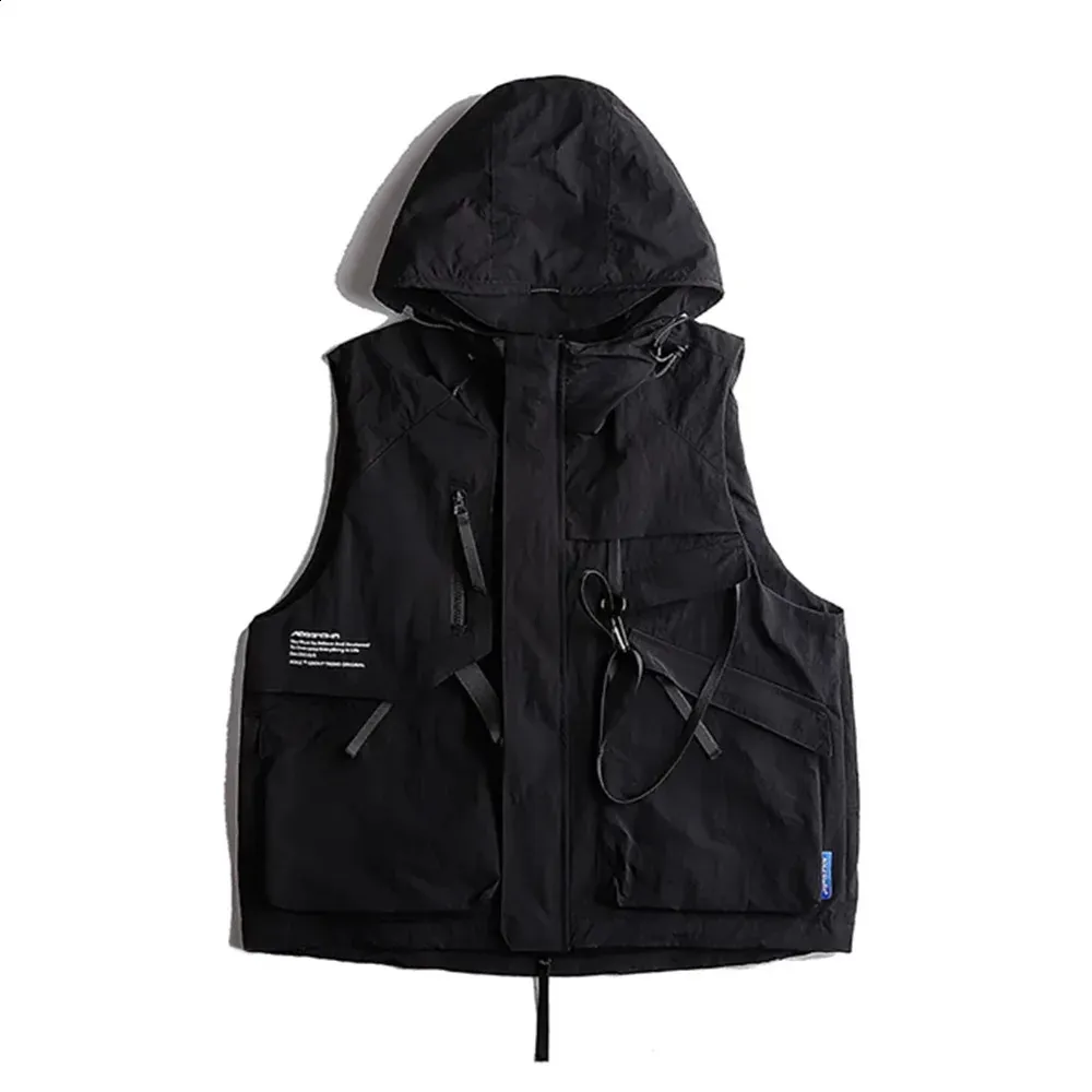 トップス 00s PPFM Hooded riders vest archive Y2K 240810 Mens Y2K Tactical Hooded Vest Lightweight From