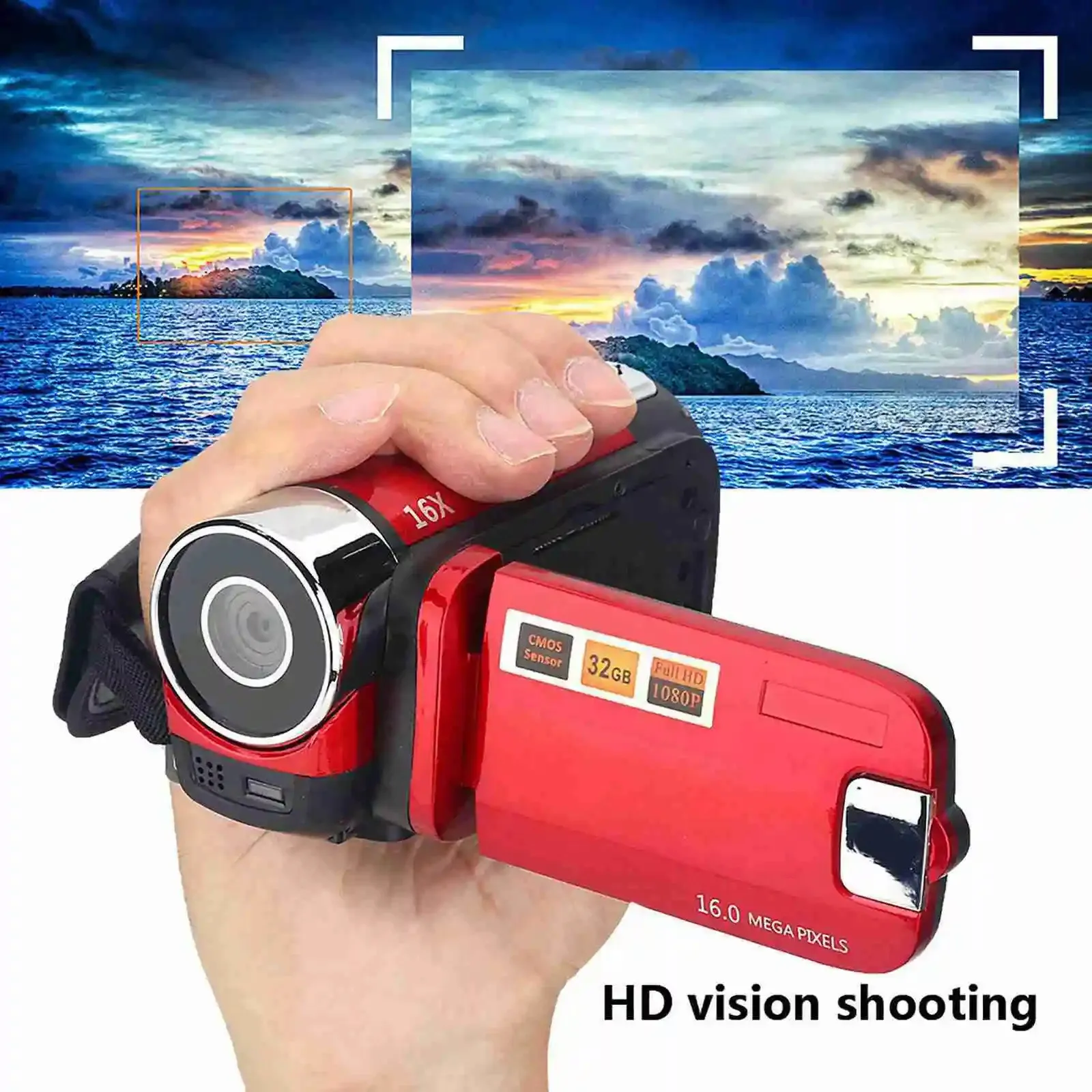Full HD Rotating 16X Digital Camera DV Red - Capture Memories! Shop Now ...