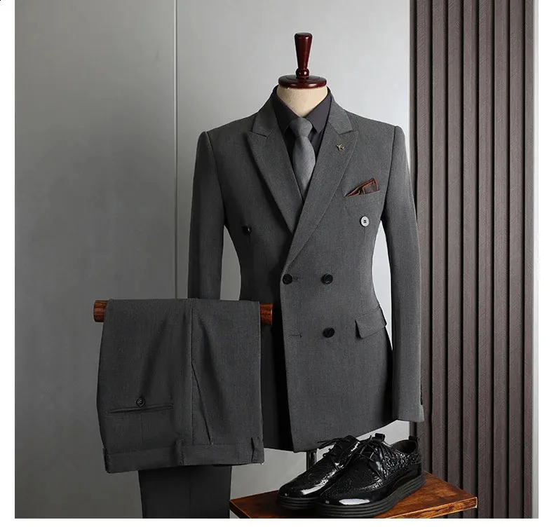 Premium Double Breasted Blazer: Stylish Mens Suit Jacket